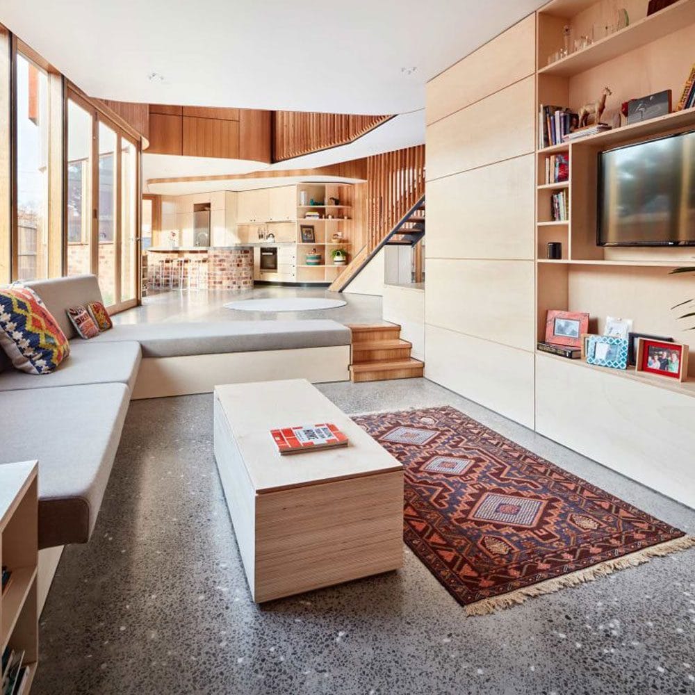 Grand Design Kensington Curvy House Slab Heating Living Room